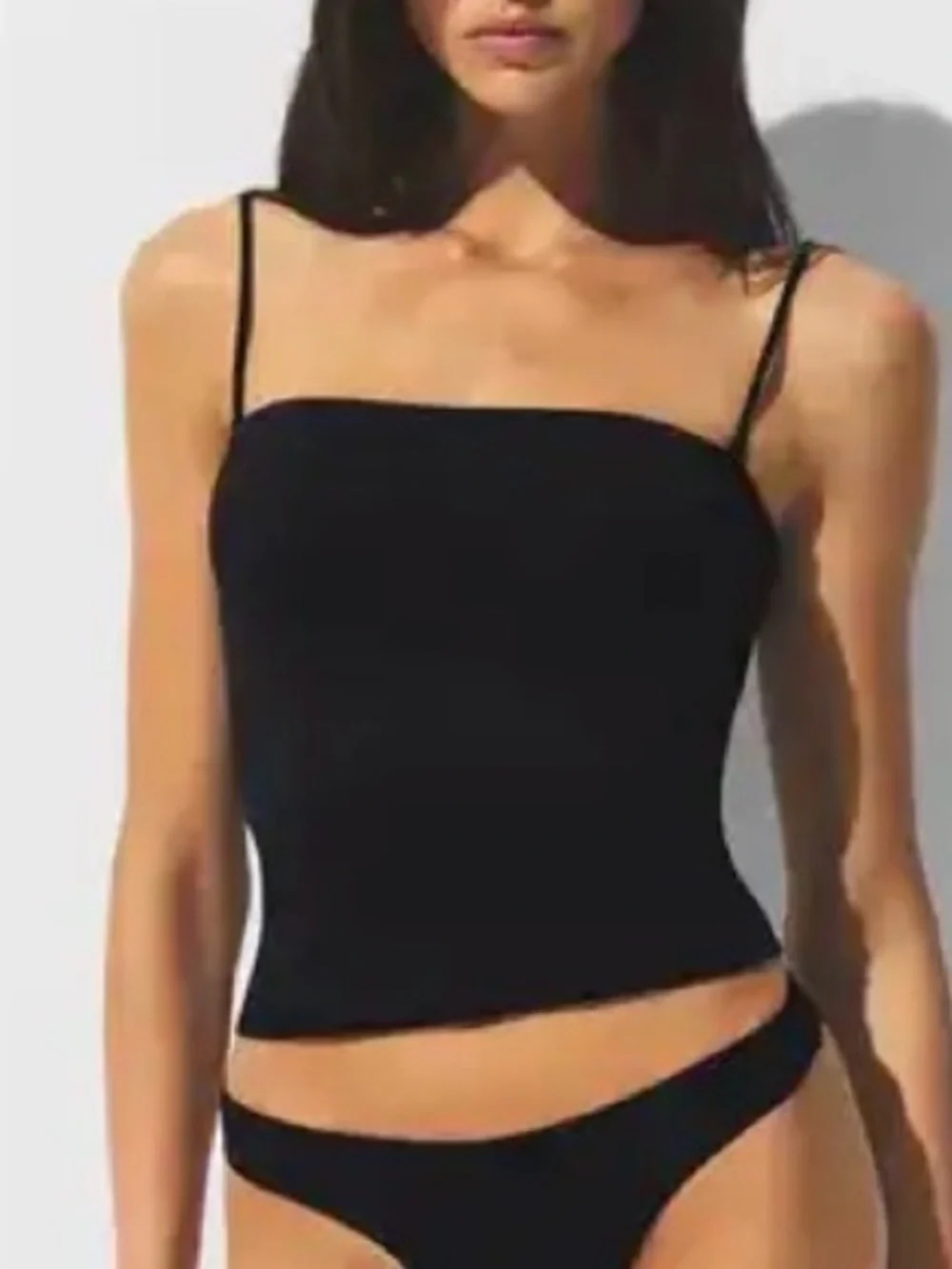 🖤 SKIMS Iconic Swim Convertible Bandeau Bikini Top | Onyx | XS | NWOT 🏷️